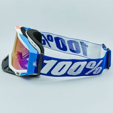 Мотоочки 100% Blue Yellow Mirror Blue Lens