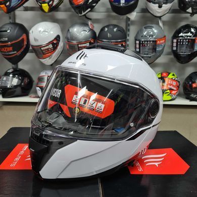Мотошлем MT ATOM 2 SV Solid A0 Gloss White S