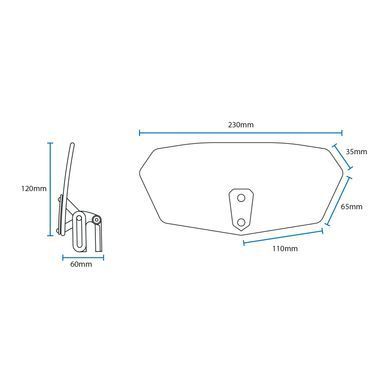 Ветровик Oxford Windshield - Clear 260 X 125mm