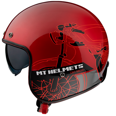 Мотошолом MT Le Mans 2 SV Cafe Racer B5 Matt Red L
