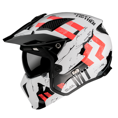Мотошолом MT STREETFIGHTER SV SKULL 2020 Gloss Pearl White XS