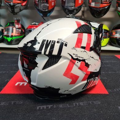 Мотошолом MT STREETFIGHTER SV SKULL 2020 Gloss Pearl White XS