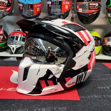 Мотошолом MT STREETFIGHTER SV SKULL 2020 Gloss Pearl White XS