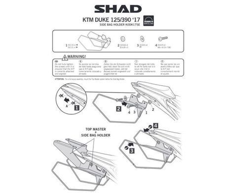 Крепеж боковых сумок Shad KTM DUKE 125/250/390 (18-19 год)