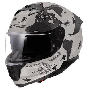 Мотошолом LS2 FF808 Stream 2 Worldmap Matt Cool Grey 3C Grey L