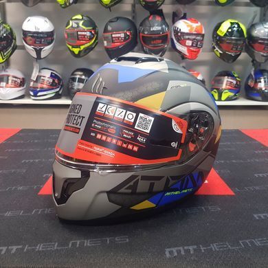 Мотошолом MT ATOM SV W17 A2 Matt Gray Blue L