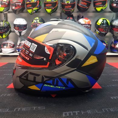 Мотошолом MT ATOM SV W17 A2 Matt Gray Blue L