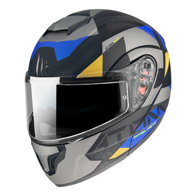 Мотошолом MT ATOM SV W17 A2 Matt Gray Blue L