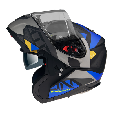 Мотошолом MT ATOM SV W17 A2 Matt Gray Blue L