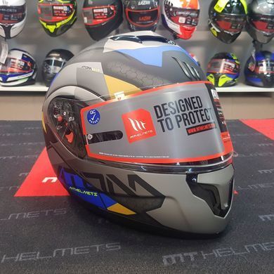 Мотошолом MT ATOM SV W17 A2 Matt Gray Blue L