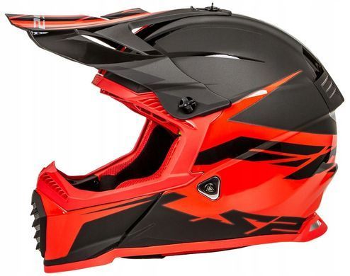 Мотошлем LS2 MX437 Fast EVO Roar Black Red M