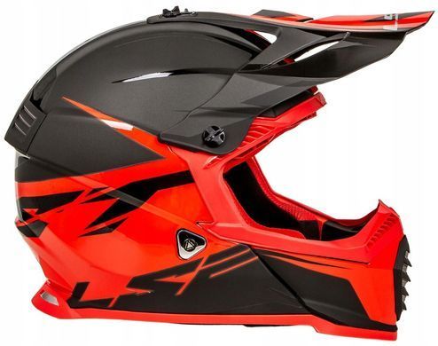Мотошлем LS2 MX437 Fast EVO Roar Black Red M