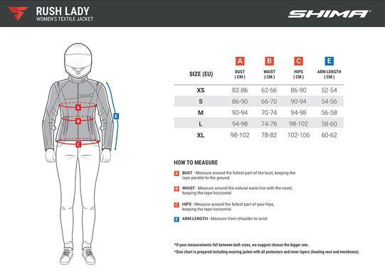 Мотокуртка Shima Rush 2.0 Lady Black S