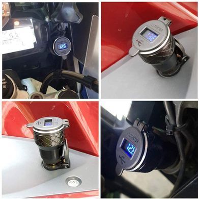 USB B5 BMW Triumph DIN ISO 4165, вольтметр