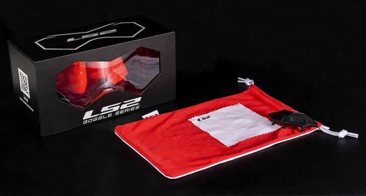 Маска кроссовая LS2 Aura Goggle Black Red With Clear Visor