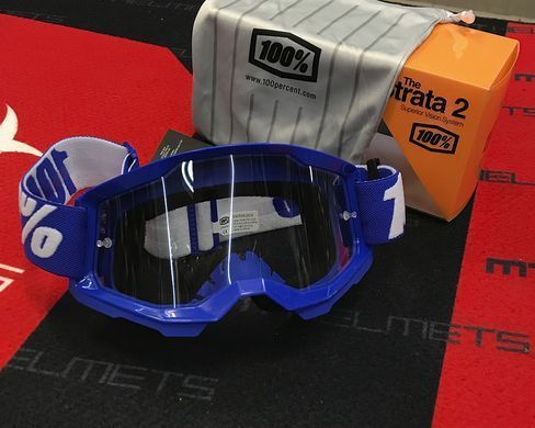 Мотоочки 100% STRATA Goggle II Blue - Clear Lens
