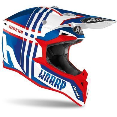 Мотошлем Airoh Wraap BROKEN blue/red gloss XL