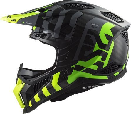Мотошлем LS2 MX703 C X-Force Barrier Hi-Viz Yellow Green XXXL