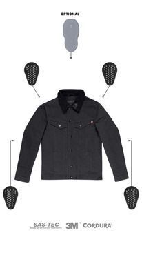 Мотокуртка PandoMoto HUSKY Black Sherpa Trucker Jacket L