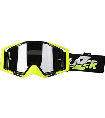 Мотоочки LAZER Goggle Race Style Black Yellow - Mirror Silver Lens
