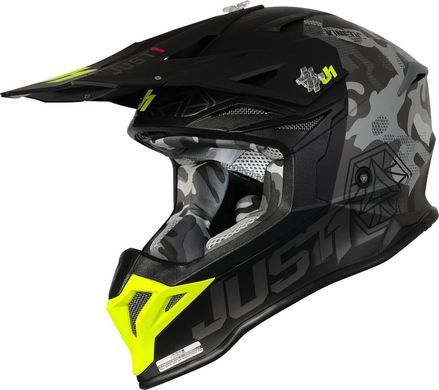 Мотошлем Just1 J39 Kinetic Camo Fluo Yellow Red Black - Matt S