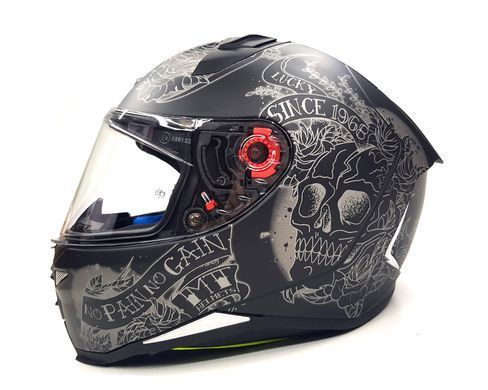 Мотошолом MT Revenge 2 Skull & Roses Matt Black L