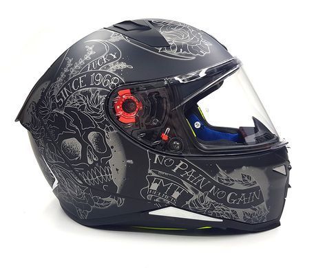 Мотошолом MT Revenge 2 Skull & Roses Matt Black L