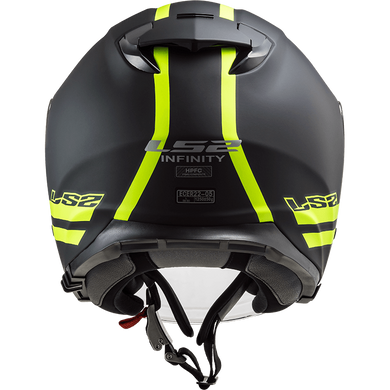 Мотошолом LS2 OF521 Infinity Hyper Matt Titanium Hi-Vis Yellow