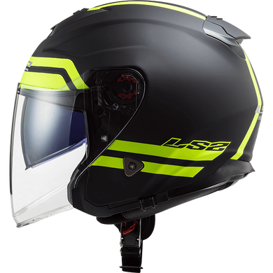 Мотошолом LS2 OF521 Infinity Hyper Matt Titanium Hi-Vis Yellow