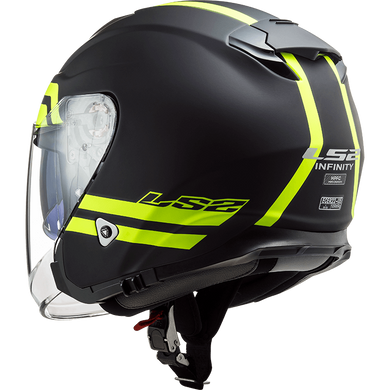 Мотошолом LS2 OF521 Infinity Hyper Matt Titanium Hi-Vis Yellow