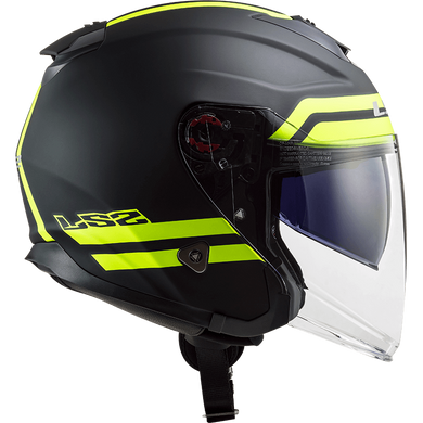 Мотошолом LS2 OF521 Infinity Hyper Matt Titanium Hi-Vis Yellow