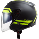 Мотошолом LS2 OF521 Infinity Hyper Matt Titanium Hi-Vis Yellow