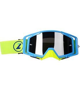Маска кросова LAZER Goggle Race Style Blue Yellow - Mirror Silver Lens