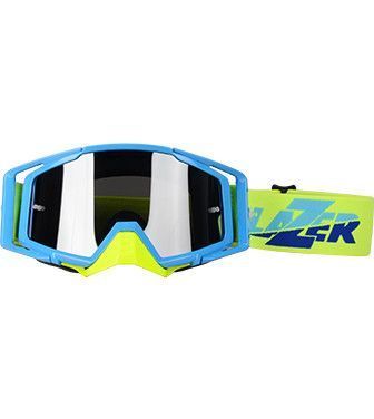 Мотоочки LAZER Goggle Race Style Blue Yellow - Mirror Silver Lens
