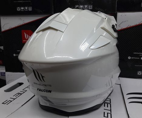 Мотошолом MT FALCON Solid A0 Gloss Pearl White L