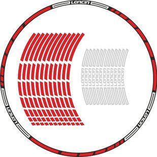 Наклейка на обод колеса Loncin Red White
