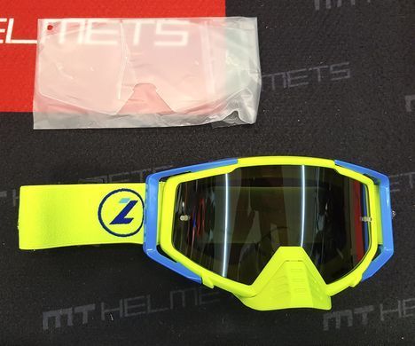 Маска кросова LAZER Goggle Race Style Yellow Fluo - Mirror Silver Lens