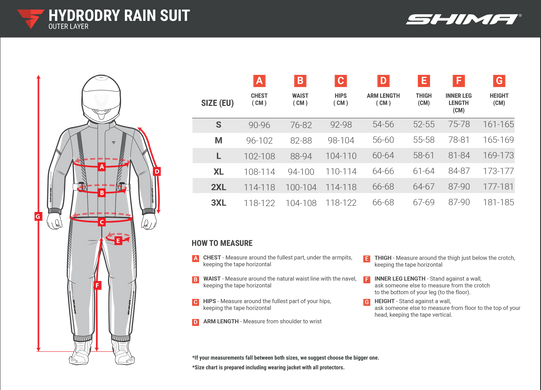 Мотодождевик куртка SHIMA Hydrodry + Black L