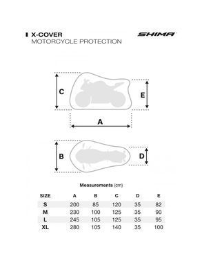 Моточехол Shima X-COVER S 203x83x119 см