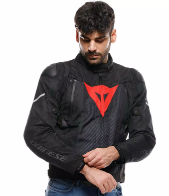 Мотокуртка Dainese SUPER SPRINT D-DRY JACKET BLACK BLACK RED-LAVA 52