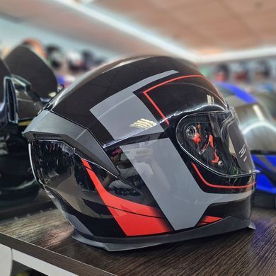 Мотошлем JieKai Black Red с очками XL