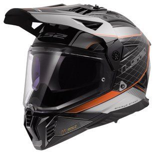 Мотошлем LS2 MX702 Pioneer 2 100TH Meridian Matt Black Light Gray Orange L
