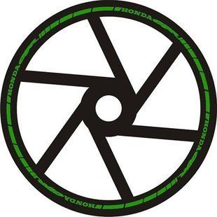 Наклейка на обід колеса Honda CBR Green