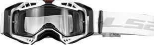 LS2 Aura Enduro Series Goggle Black White with Clear Visor
