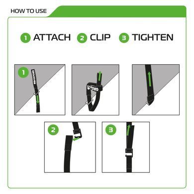 Ремені багажні Oxford Atlas G-Hook 17mm x 1.2M Black