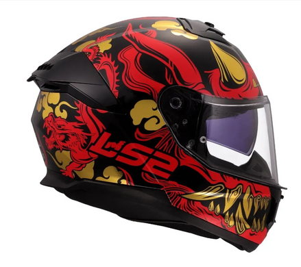 Мотошлем LS2 FF808 Stream 2 Drako Black Red (XS)