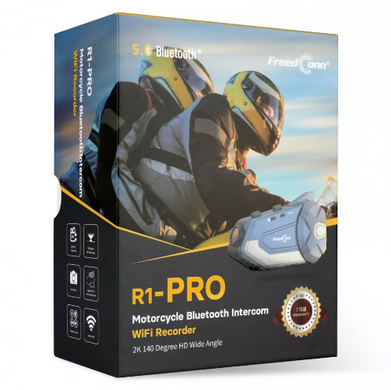Мотогарнітура T-Com R1 PRO з екшенкамерою 1000м, 6 чол