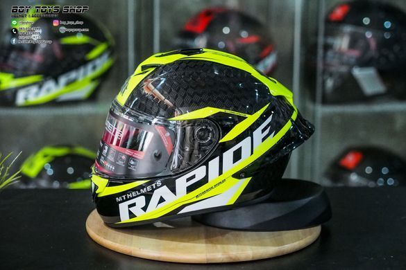 Мотошолом MT RAPIDE Pro Carbon Gloss Fluor Yellow L
