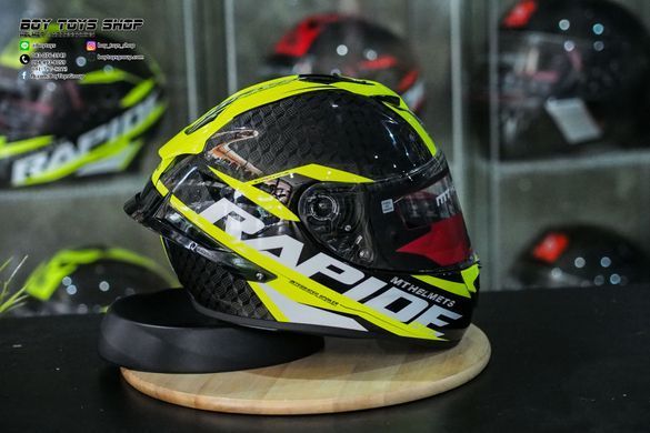 Мотошолом MT RAPIDE Pro Carbon Gloss Fluor Yellow L