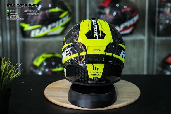 Мотошолом MT RAPIDE Pro Carbon Gloss Fluor Yellow L